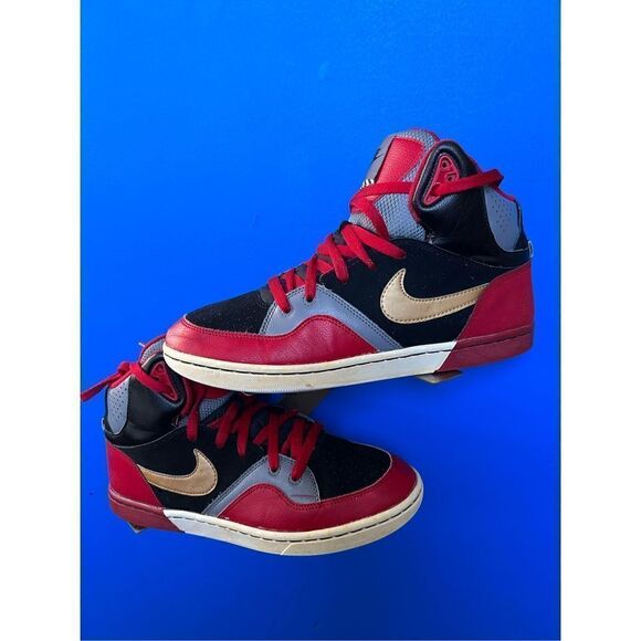 Nike Court Tranxition High Top Sneaker Sz 10 Red Black Gold Grey 537328-076 - Picture 1 of 6